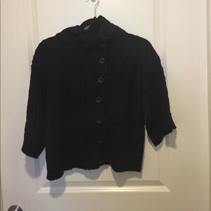 Forever 21 Black Cable-Knit Button Front Sweater Size M NEW
